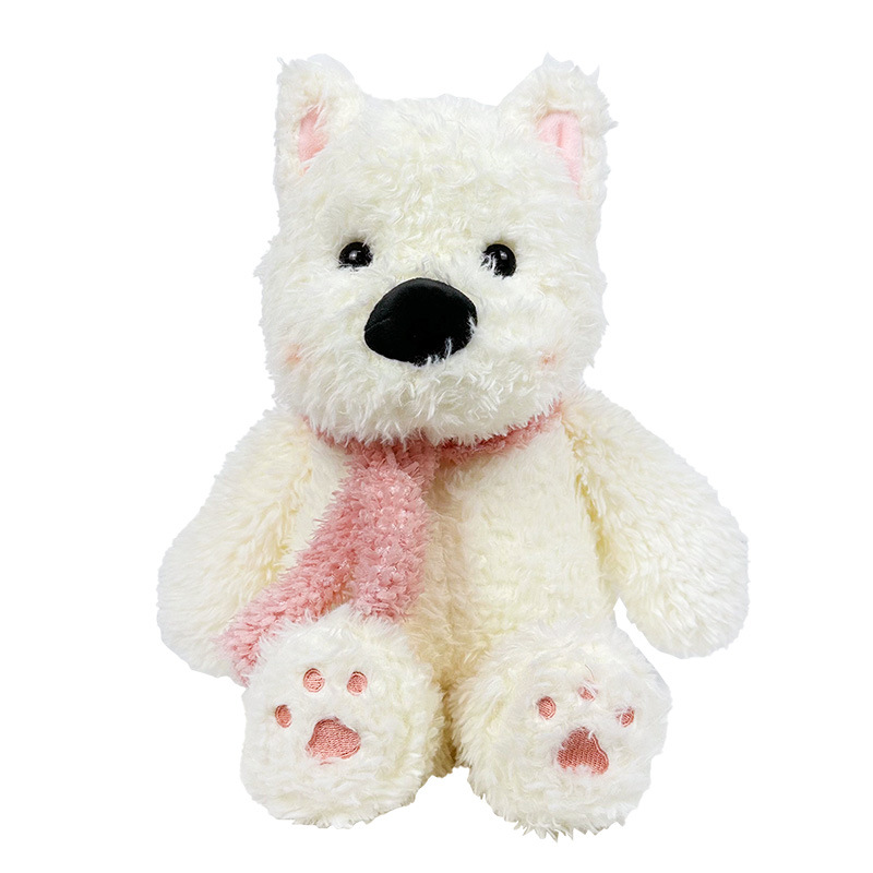 Lindo juguete de peluche de nariz grande muñeca de cachorro muñeca creativa para niños West Highland muñeca regalo de cumpleaños al por mayor