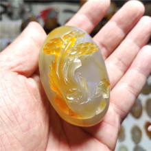 玉器厂批发手工雕刻玉髓把件玛瑙玉石百财人生如意把件直播货源