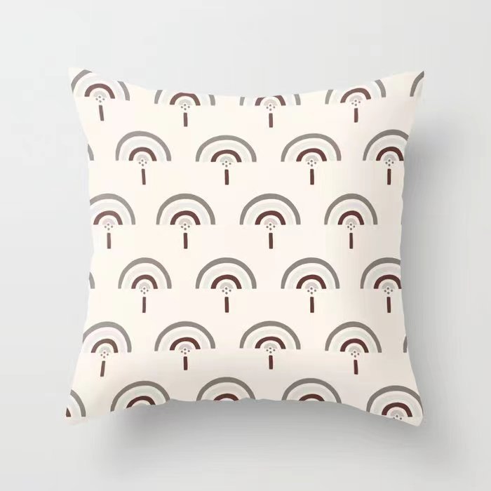 Funda De Almohada abstracta simple moderna funda de almohada de piel de melocotón geométrica simple funda de almohada de mediados de siglo