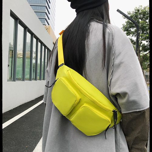 Women's Nylon Sports Single Shoulder Bag Large Capacity Chest Bag Trend Brand Ruiying Versatile Work Crossbody Bag Women's Waist