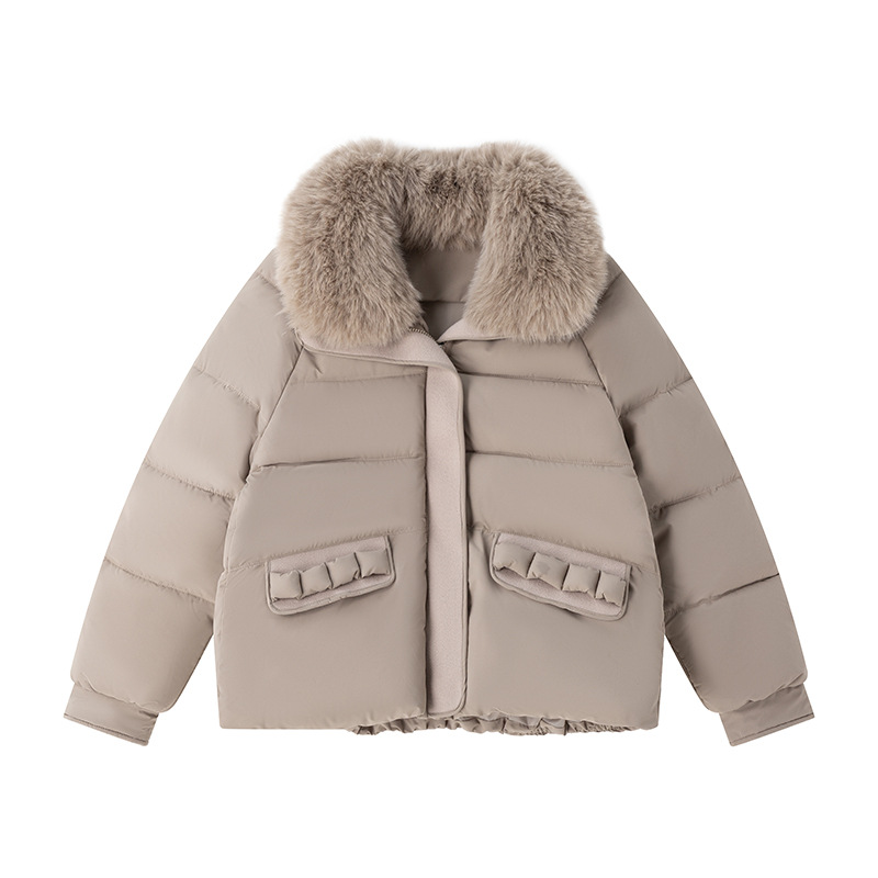 Comercio exterior 2025 ropa de algodón de mujer con solapa de gran cuello de cabello corto de invierno nuevo abrigo suelto ropa de algodón coreana image 5