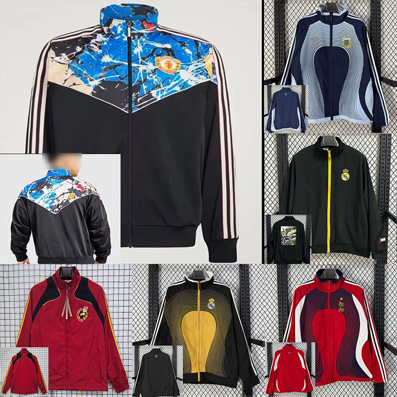 Wholesale 2526 Windbreaker New Thick Style Windbreaker Football Pre-Match Sports Training Windproof Jacket Long Zipper