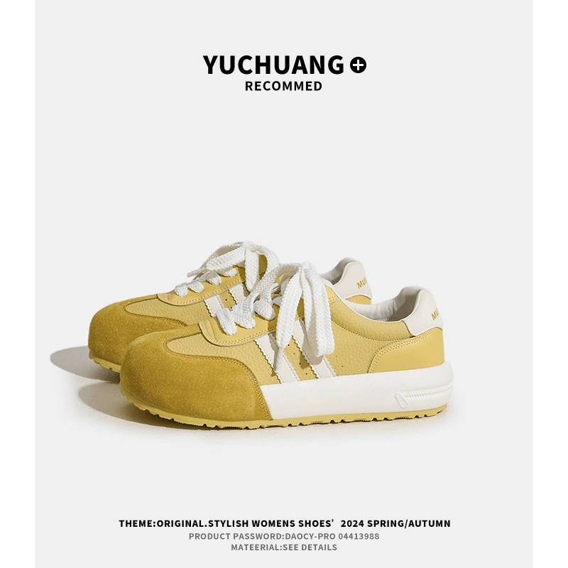 Немецкие туфли Женская весна 2025 Новый стиль Женская повседневная спортивная женская обувь дикие удобные кожаные ретро арганская обувь женская