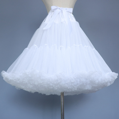 Lolita Cloud Petticoat, Boneless Soft Net Petticoat, White Under Skirt, Puffy Skirt, Half Skirt, Europe and America Cross-border Exclusive 