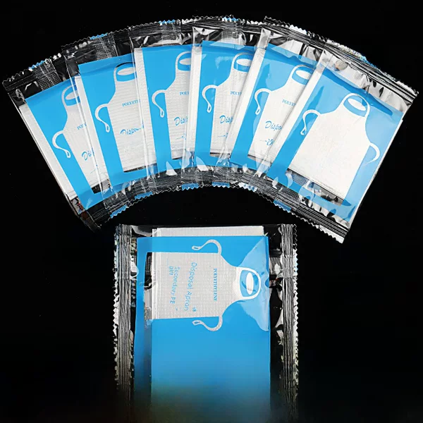 Plastic Disposable Aprons Individually Packaged for Barbecue and Hot Pot Restaurants, Adults and Children, Painting Bibs, Kitchen Sleeveless Protective Gear