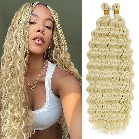 Cross-Border Deep Wave Deep Hair Extension Crochet Hair Chemical Fiber Crochet Hair Wig Unisex European and American Style Wig