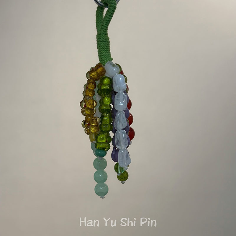 新款手工编织菩提满愿种子挂件新中式ins小众国风手机包包挂饰|undefined