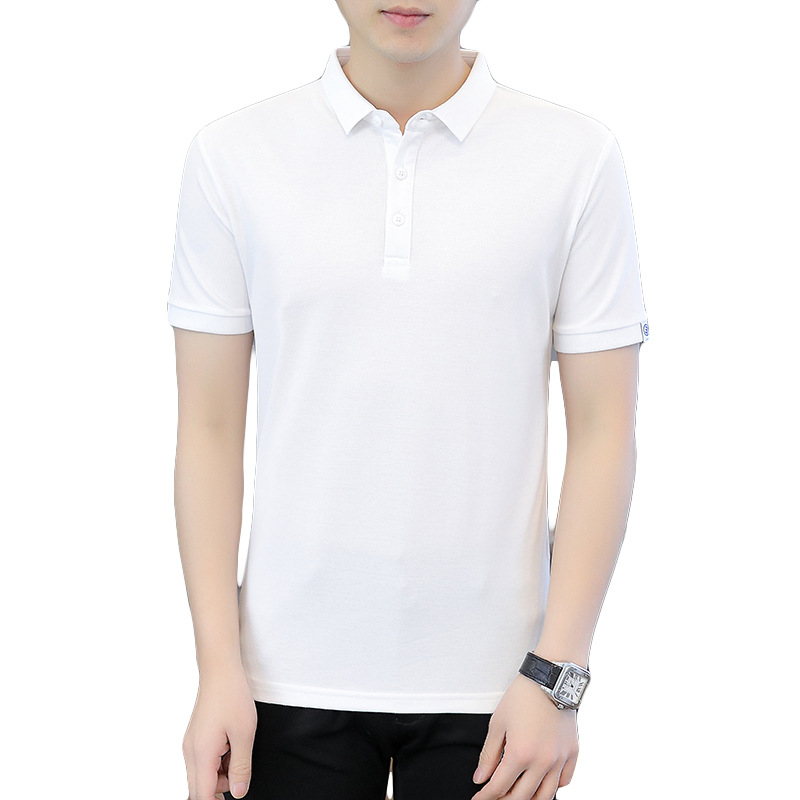 2021 casual hendidura blanca color sólido estilo coreano manga corta de verano ordinario en stock Polo de algodón