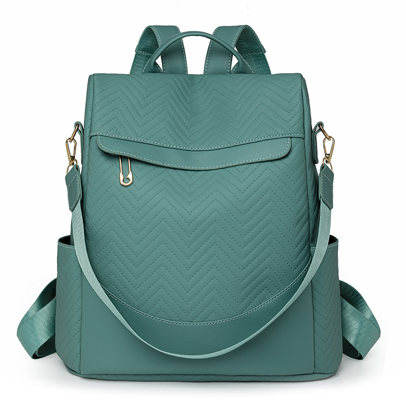 Comercio exterior al por mayor 2025 nueva mochila de mujer de color sólido moda versátil de gran capacidad