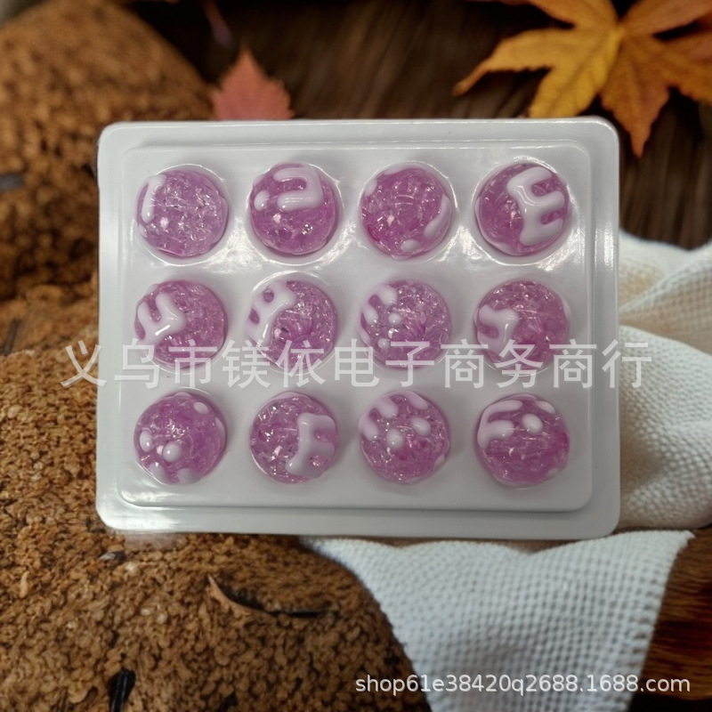 Acrílico goteo de aceite pintado esferas grietas pintadas a mano esferas hechas a mano diy accesorios de joyería de cadena de teléfonos móviles esferas sueltas