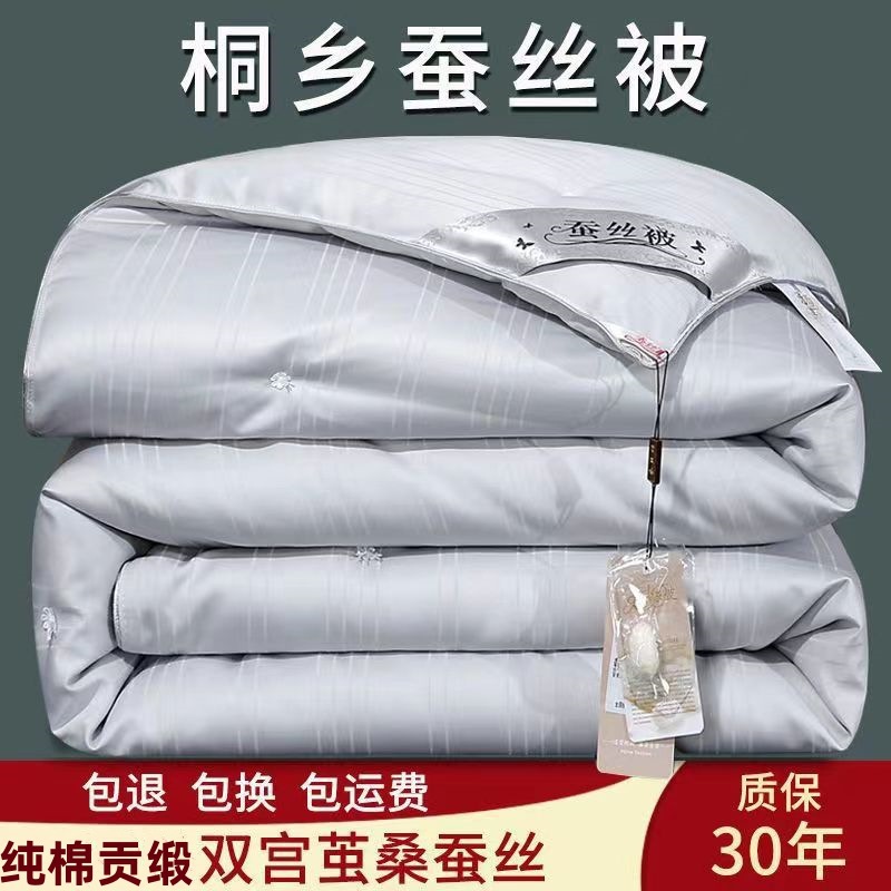 A Class Tongxiang Double-Grained Silkworm Silk Quilt High-End Spring and Autumn Quilt Winter Quilt Pure Cotton Four-Season Dual-Function Mother and Child Quilt Insert