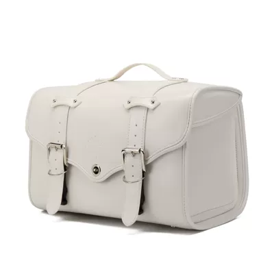 Motorcycle trunk Motorcycle Extra-Large Tail Bag - ivory-white-new-upgraded-strap-model