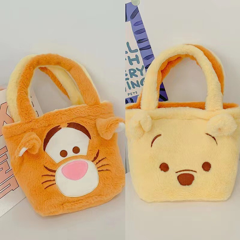 New Style Plush Toy Strawberry Bear Cloth Bag One-shoulder Flip Bag Portable Three-eyed Strange Double Bread Birthday Gift
