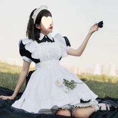 伝統的なメイドロングドレスメイド服英国家政婦コスプレ日本の制服かわいいデイリードレス工場