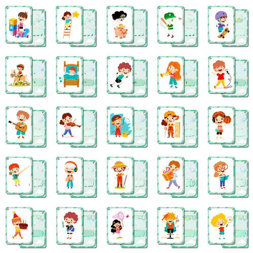 50 Children's Behavior and Cognitive Education Cross-border Student Family Growth Interactive Motivational Creative Brain Teaser Cards