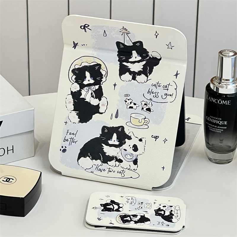 Lindo espejo plegable de escritorio espejo de maquillaje de escritorio oficina dormitorio de estudiantes de alto valor espejo de tocador portátil portátil portátil portátil