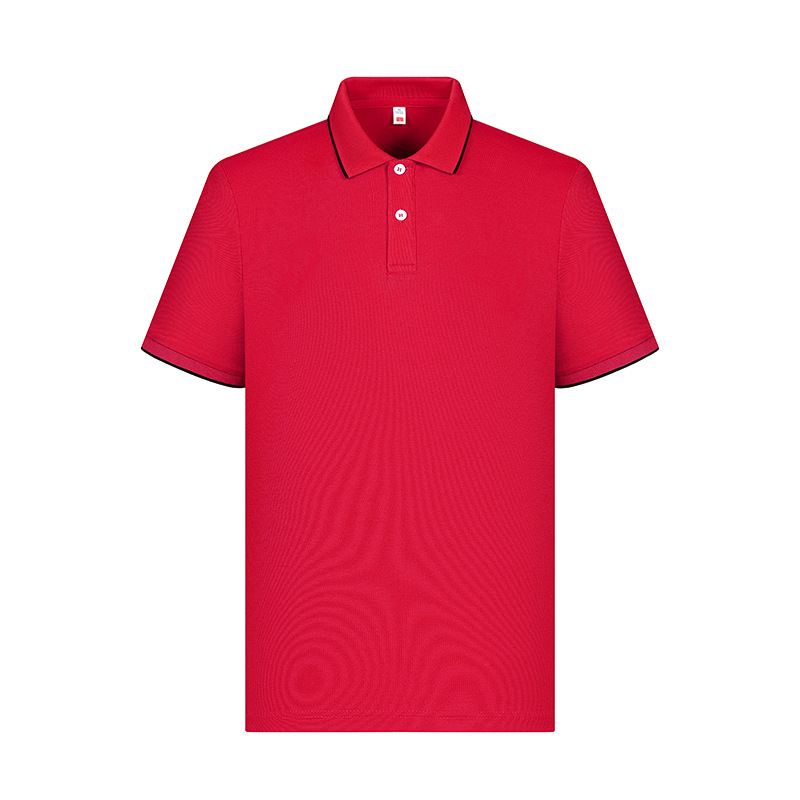 Casual de dos botones no deformable poliéster algodón verano de manga corta hombre camiseta de polo personalizada sensación de alta calidad