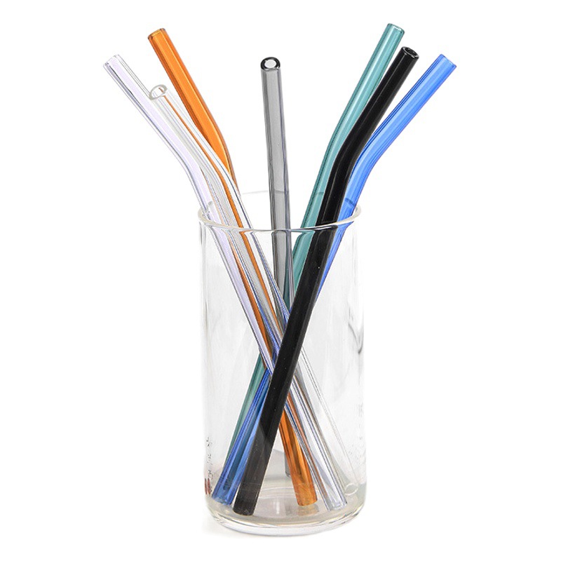Multi-Specification Glass Straws, High Borosilicate Transparent Colorful Eco-Friendly Heat-Resistant Creative Straws, Glass Cup Matching Straws