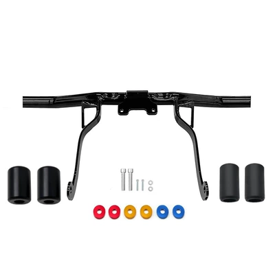 Suitable for Harley Glide Double Lights Modified Bumper Flagship Road King Front Bars Engine Protection (Motorcycle bumper) - black