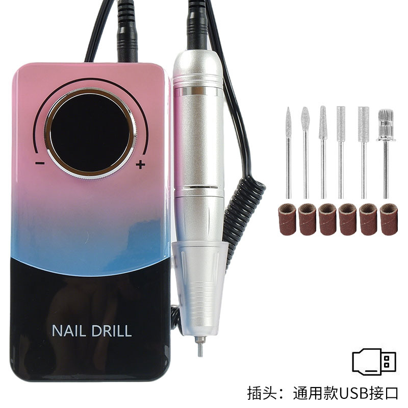 Removedor de esmalte de uñas transfronterizo V5, pulidora recargable portátil, herramienta de manicura profesional, máquina pulidora de uñas.