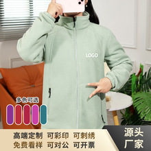 批发摇粒绒抓绒外套女保暖户外运动登山冲锋衣内胆中老年妈妈装