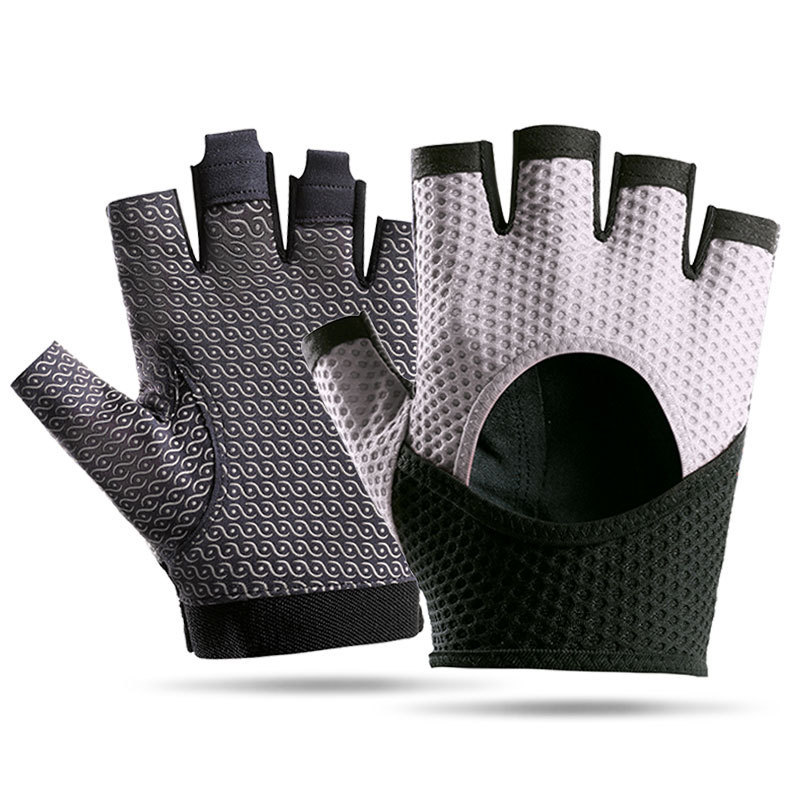 Guantes de fitness para hombres y mujeres, medio dedo, deportes al aire libre, antideslizante, resistente al desgaste, amortiguador suave, barra horizontal, guantes antideslizantes para montar