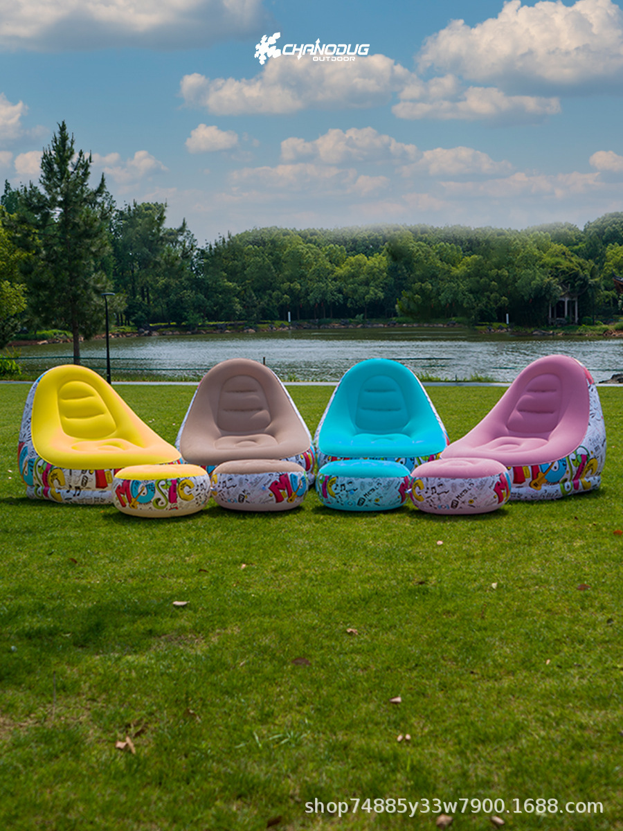 Sofá inflable al aire libre acampado portátil red engrosada sofá de cama plegable casera cama de ocio