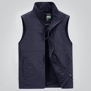 Spring and summer new men's work vest printed logo multi-pocket fishing advertising vest men's work vest