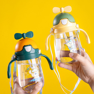 Baby straw cup with handle infant children's drinking cup portable anti-choke children over one year old drinking cup