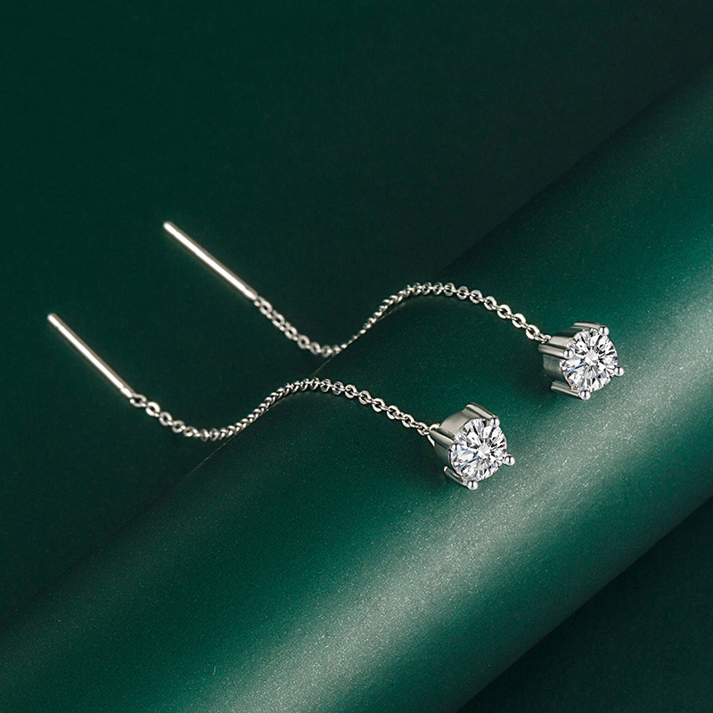 Fashion Square Copper Plating Zircon Drop Earrings 1 Pair