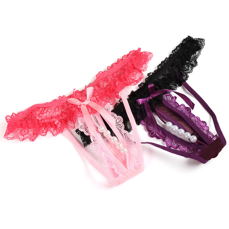 Sex Toys Sm Sex Temptation Lace Ultra-Thin Transparent Mesh Sexy Masturbation Women's Thong Open Crotch Adult