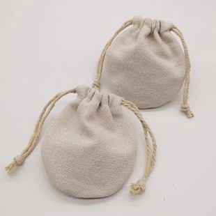 Mini Pure Cotton Linen Bag Jewelry Bag Storage Bag Thickeneded Drawstring Handmade Tips Bag Storage Drawstring Flap Pocket Pants Packaging Bag