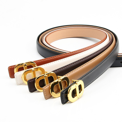 New style women's alloy buckle belt, versatile, simple, fashionable and trendy, dress, suit, pants, clothes, women's belt