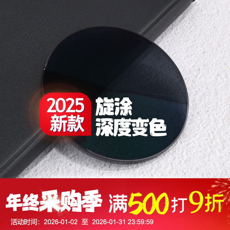 1.61 1.67漩涂防蓝光变色深变色清底色镜片膜变灰无底色眼镜片