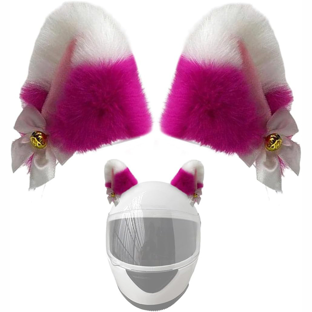Auto Parts and Accessories, Motuoche Decoration Detachable - rose-red-white-tip-cat-ears-with-lights