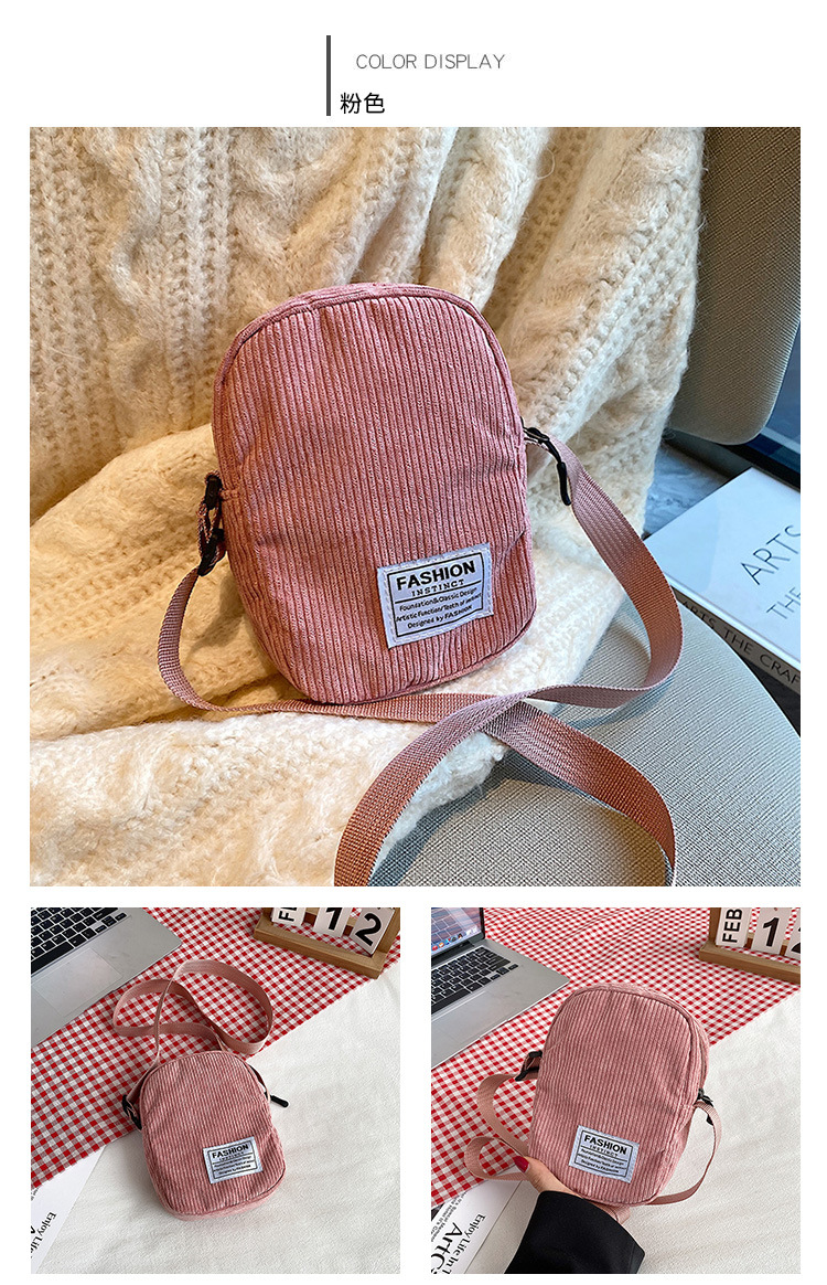 2022 Autumn/Winter new Japanese InS-style single-shoulder bag, crossbody bag, corduroy bag, mini phone bag, loose change bag Item Picture