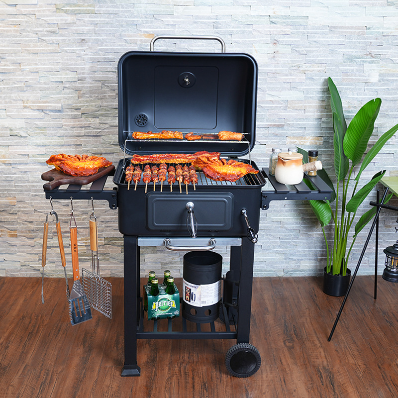 Parrilla gruesa de placa plegable puntual, parrilla de jardín doméstica, parrilla americana, parrilla comercial grande al aire libre