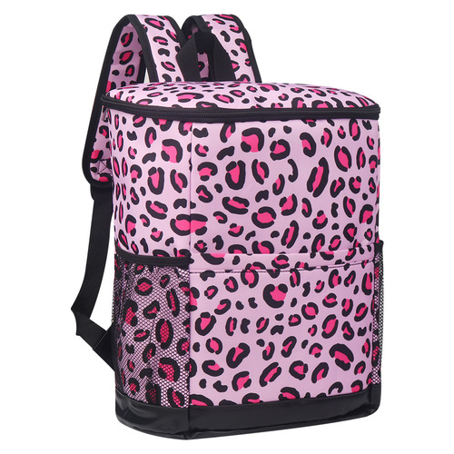 American-style outdoor ice bag, water leopard print dual shoulder insulated picnic bag, portable refrigerated red wine ice pack backpack