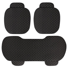 四季小菱形亚麻汽车坐垫带靠背前排底垫后排长垫免捆绑全车三件套