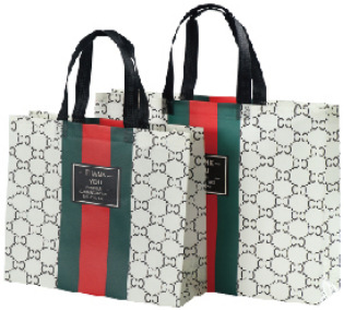 Bolsa de mano no tejida multi-especificación plegable con regalo de mano bolsas de compras de mano logotipo impresa en color bolsas de tela no tejida