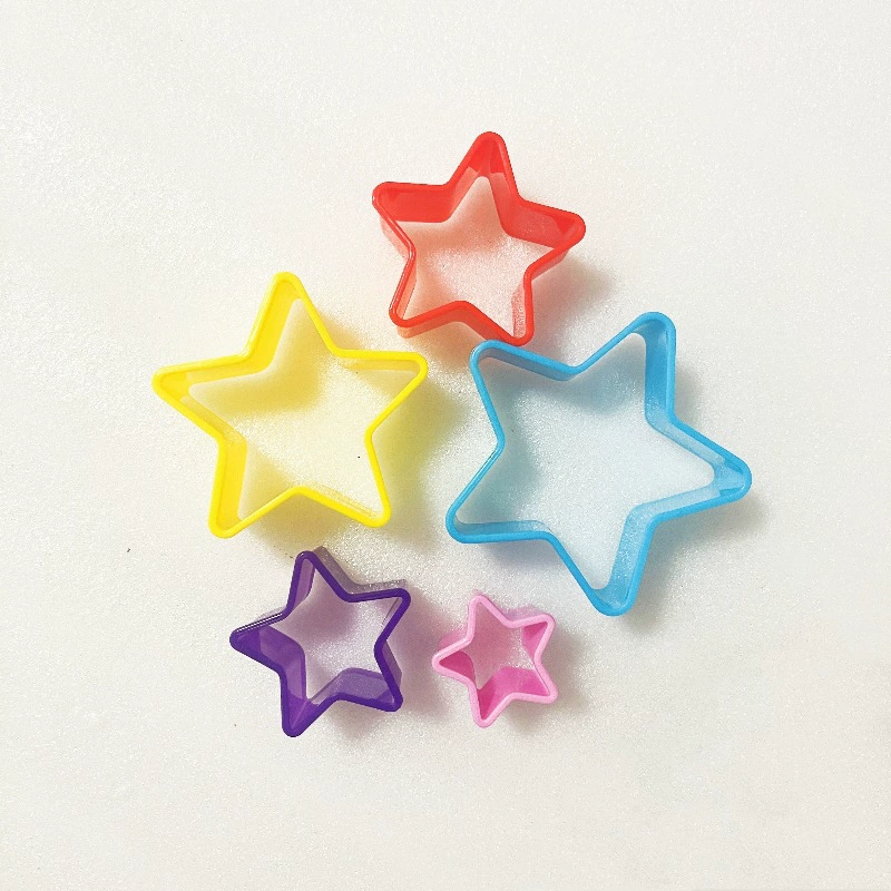 Производитель, оптовая продажа, набор из пяти формочек для печенья, звездочек, формочек для тостов, пластиковых многоцветных овощных кружков