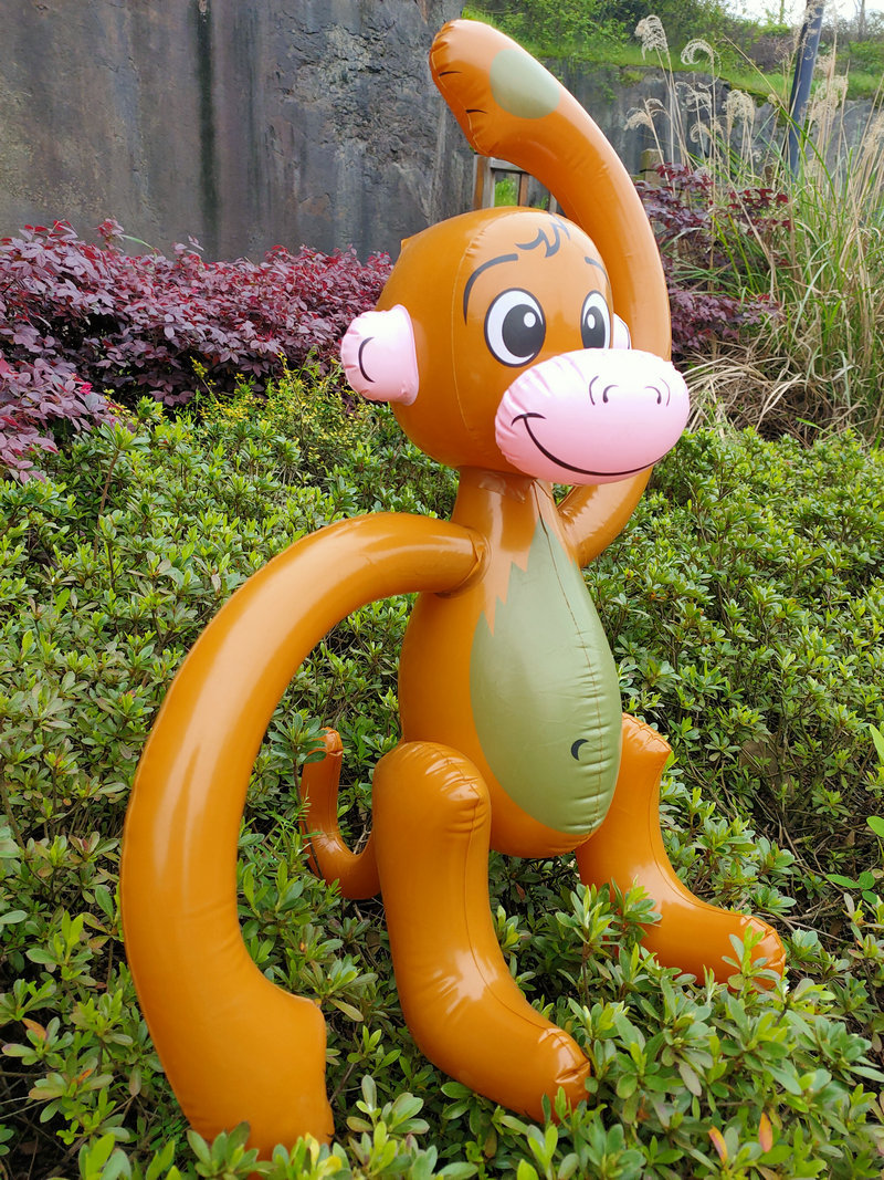 Factory direct stock of inflatable monkey toys, inflatable cartoon children's monkey toys and props, inflatable monkey simulation animals.