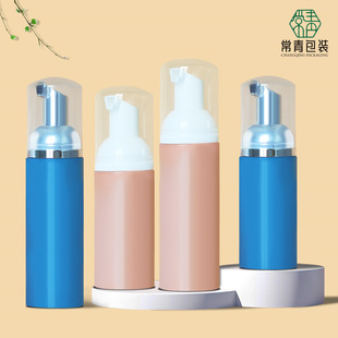 Customized 30 Teeth Pet Foam Bottle 30/50/100ml Facial Cleanser Cleansing Foaming Mousse Plastic Refill Empty Bottle
