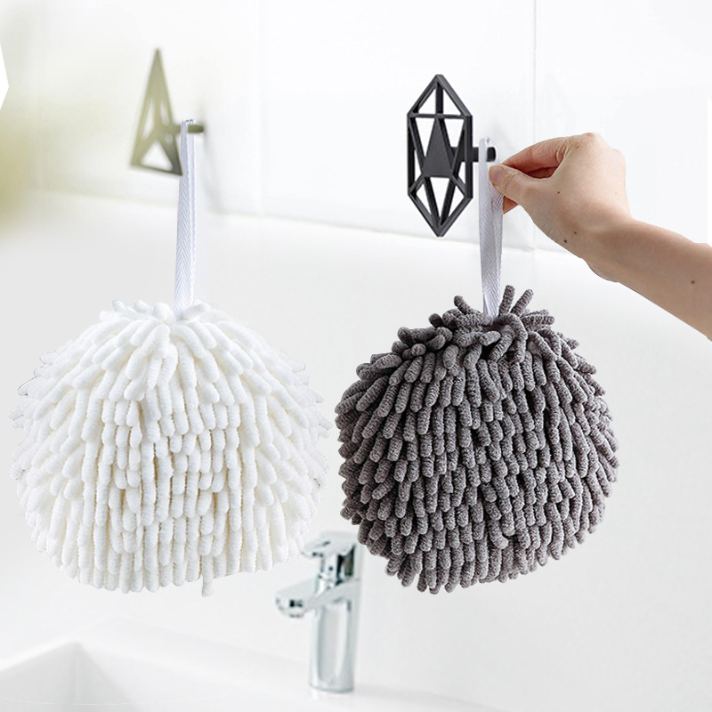 家用清洁雪尼尔速干擦手球创意厨房吸水擦手巾卫生间浴室擦手毛巾