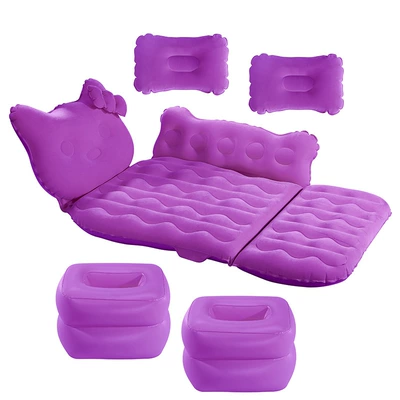 sit and lie car mattress travel Vehicle-mounted inflatable bed - 37-points-upgraded-kt-cat-flocking-purple