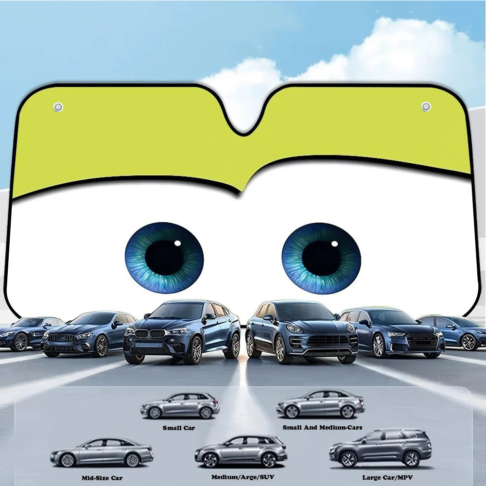 Cross-Border Dropshipping Amazon Hot-Selling Fun Eye-Shaped Car Sunshade for Windshield Sun Protection and Heat Insulation