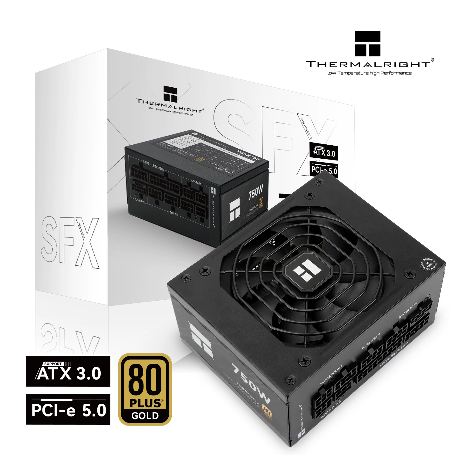 Блок питания ATX3.0 TGFX750, 750 Вт, 80 Plus Gold, полностью модульный, тиснёные кабели