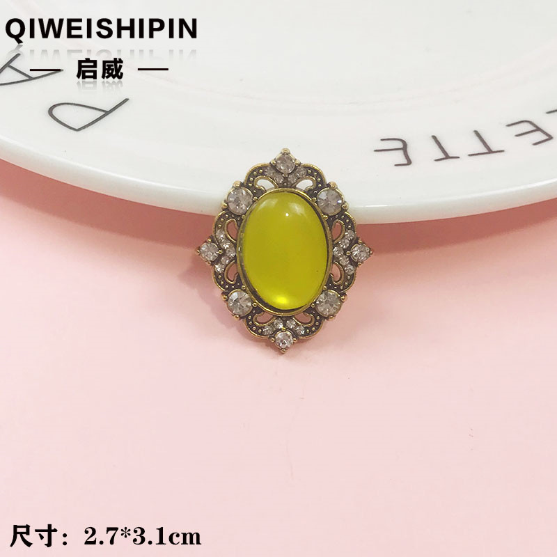 启威长方形花盘珍珠钻五角diy材料 水钻扣鞋包包花配饰  合金配件|undefined
