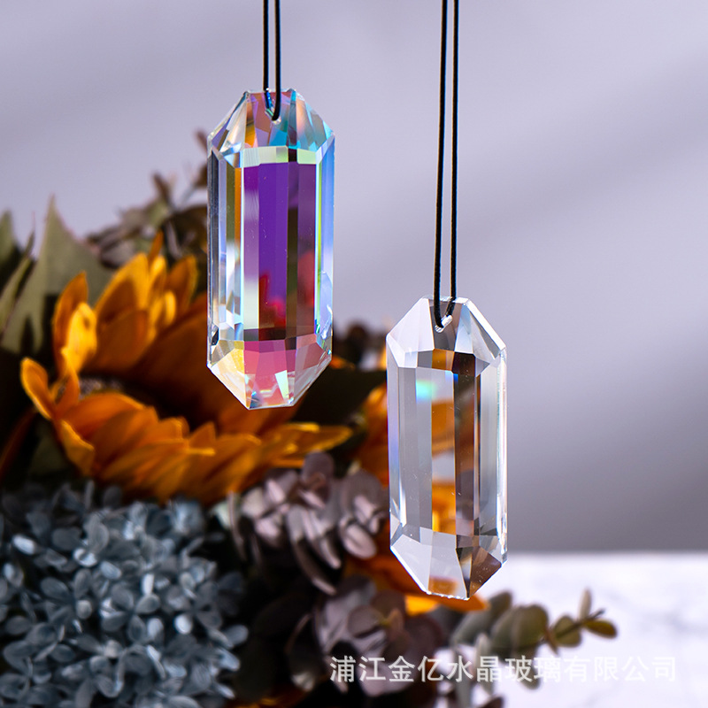 跨境Suncatcher光影长条水晶彩虹吊坠 AB彩菱镜太阳捕手饰品装饰