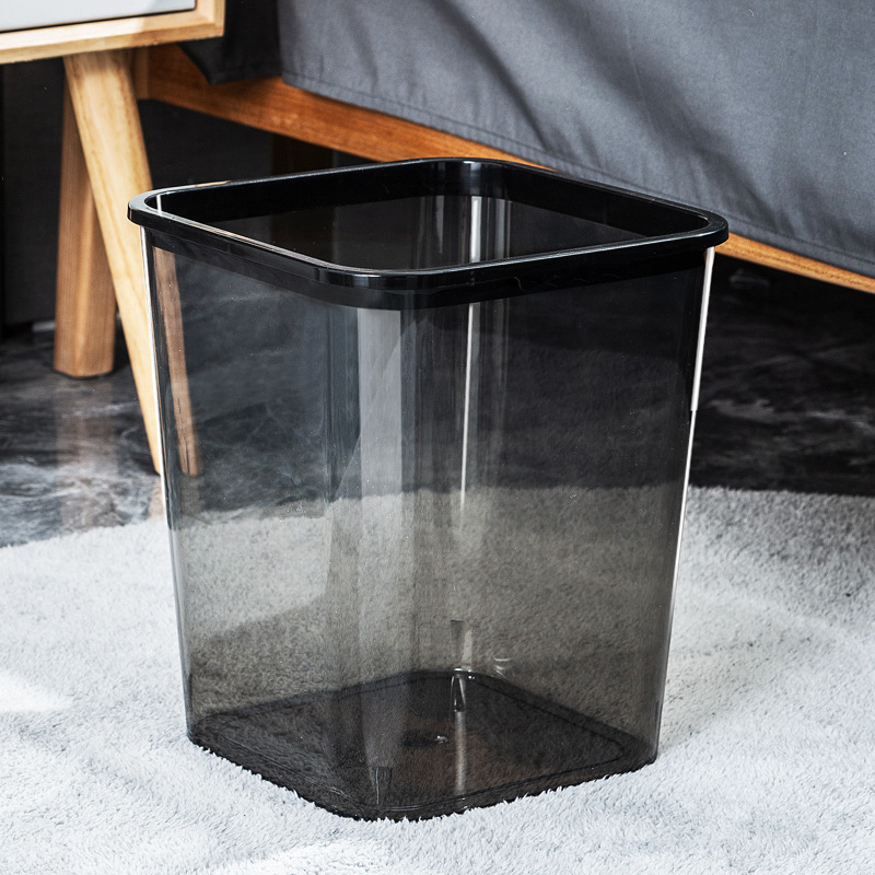 Transparent trash can household large bathroom kitchen toilet living room light luxury high color value trash can a batch